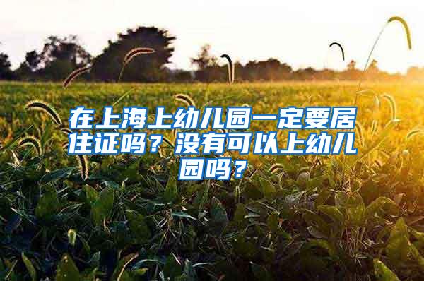 在上海上幼儿园一定要居住证吗？没有可以上幼儿园吗？