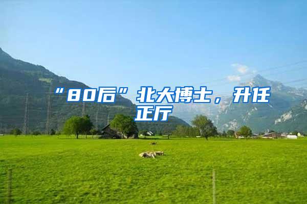 “80后”北大博士，升任正厅