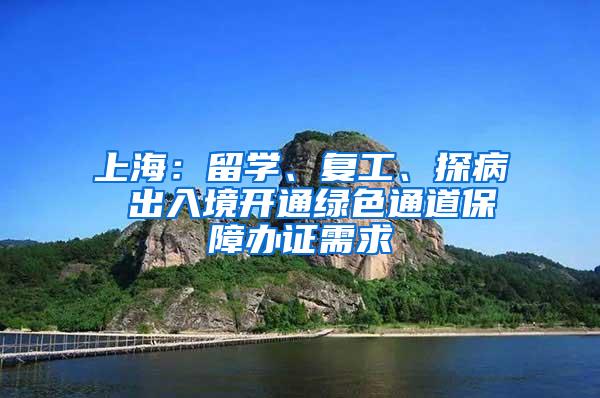 上海：留学、复工、探病 出入境开通绿色通道保障办证需求