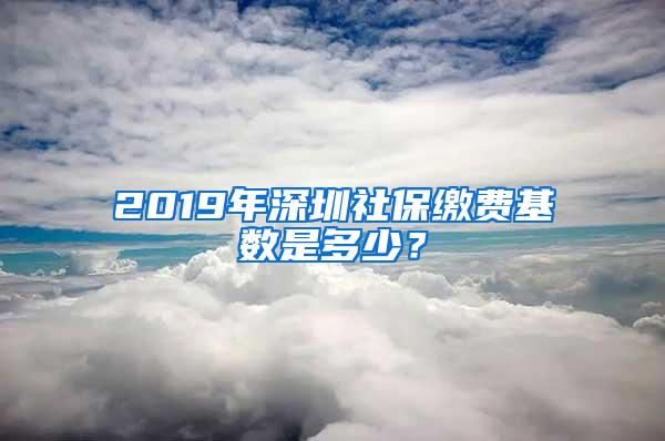 2019年深圳社保缴费基数是多少？