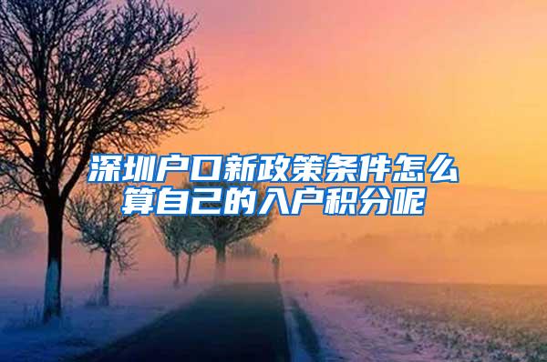 深圳户口新政策条件怎么算自己的入户积分呢