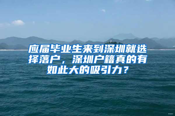 应届毕业生来到深圳就选择落户，深圳户籍真的有如此大的吸引力？