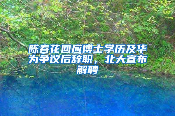 陈春花回应博士学历及华为争议后辞职，北大宣布解聘