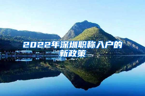 2022年深圳职称入户的新政策