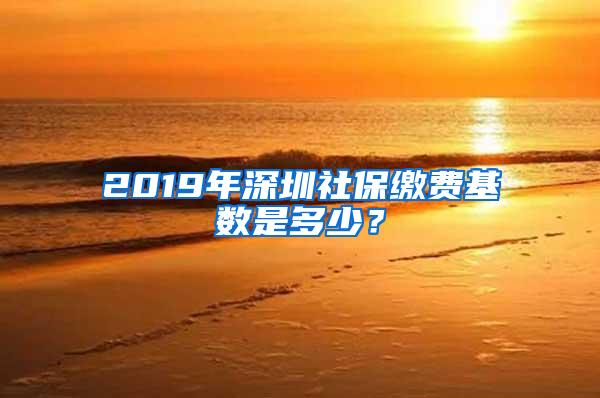 2019年深圳社保缴费基数是多少？