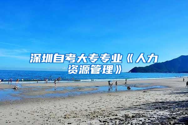 深圳自考大专专业《人力资源管理》