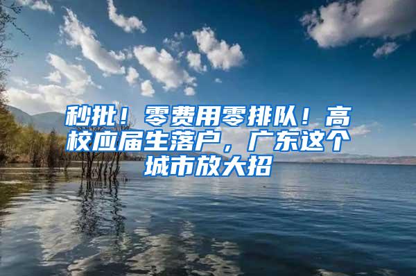 秒批！零费用零排队！高校应届生落户，广东这个城市放大招