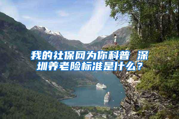 我的社保网为你科普 深圳养老险标准是什么？
