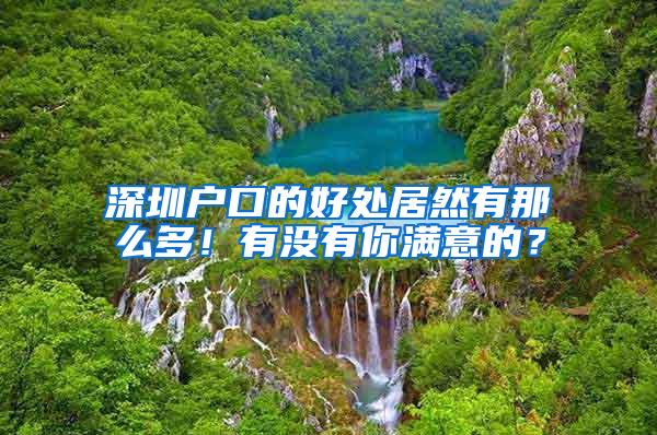 深圳户口的好处居然有那么多！有没有你满意的？