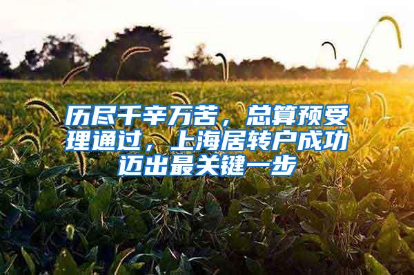历尽千辛万苦，总算预受理通过，上海居转户成功迈出最关键一步