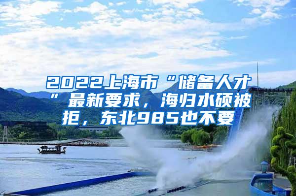 2022上海市“储备人才”最新要求，海归水硕被拒，东北985也不要