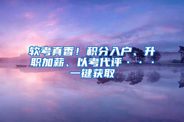 软考真香！积分入户、升职加薪、以考代评···一键获取