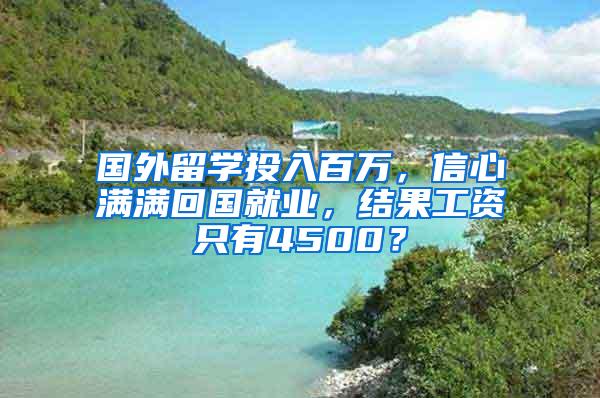 国外留学投入百万，信心满满回国就业，结果工资只有4500？