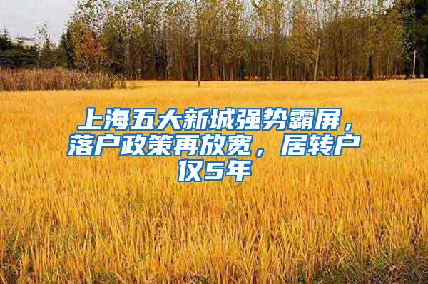 上海五大新城强势霸屏，落户政策再放宽，居转户仅5年