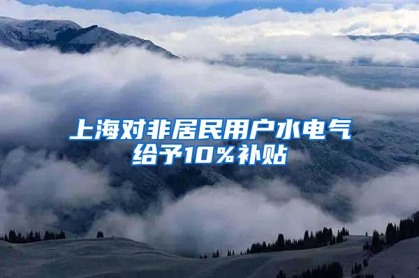上海对非居民用户水电气给予10%补贴