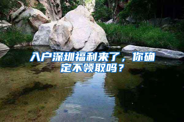入户深圳福利来了，你确定不领取吗？