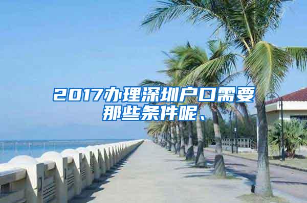 2017办理深圳户口需要那些条件呢、