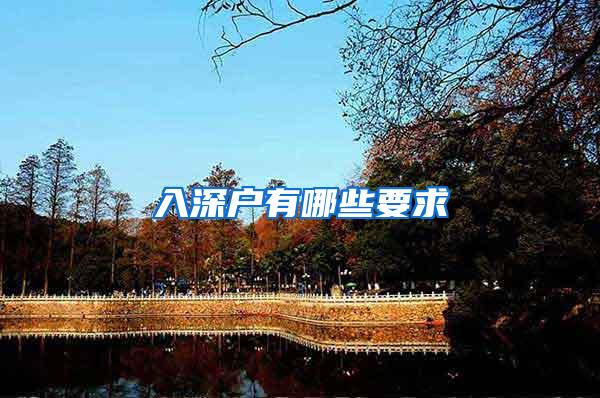 入深户有哪些要求