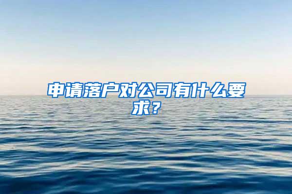 申请落户对公司有什么要求？