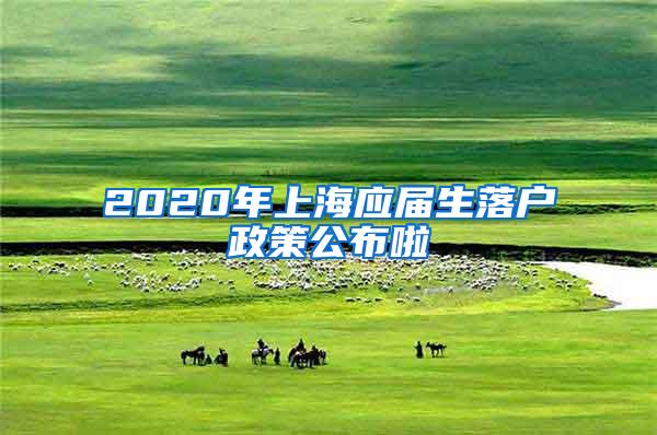 2020年上海应届生落户政策公布啦