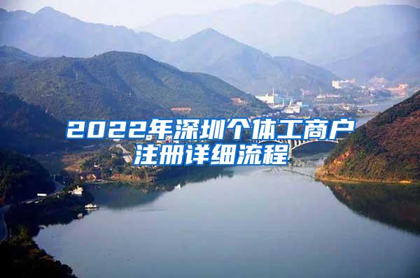 2022年深圳个体工商户注册详细流程