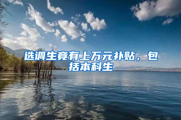 选调生竟有上万元补贴，包括本科生