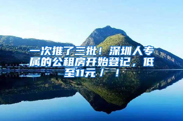 一次推了三批！深圳人专属的公租房开始登记，低至11元／㎡！