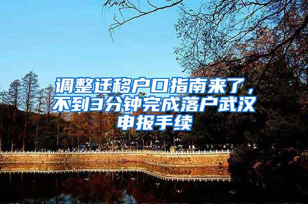 调整迁移户口指南来了，不到3分钟完成落户武汉申报手续
