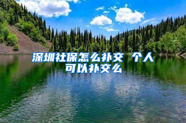 深圳社保怎么补交 个人可以补交么