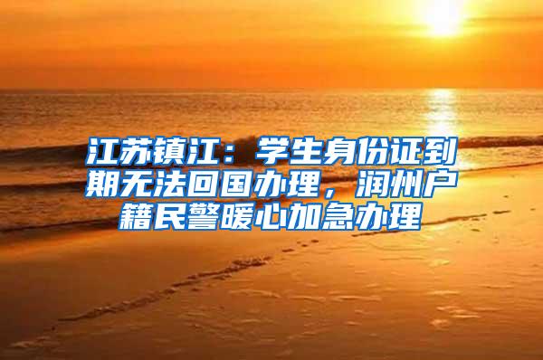 江苏镇江：学生身份证到期无法回国办理，润州户籍民警暖心加急办理