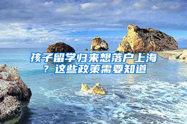 孩子留学归来想落户上海？这些政策需要知道