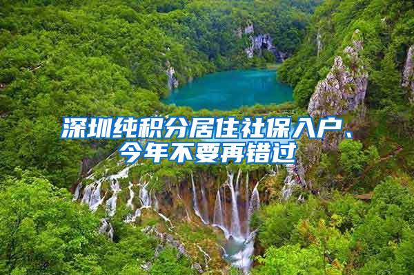 深圳纯积分居住社保入户、今年不要再错过