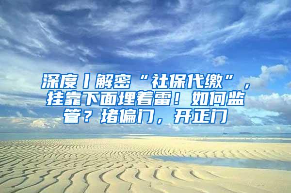 深度丨解密“社保代缴”，挂靠下面埋着雷！如何监管？堵偏门，开正门