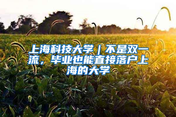 上海科技大学｜不是双一流，毕业也能直接落户上海的大学