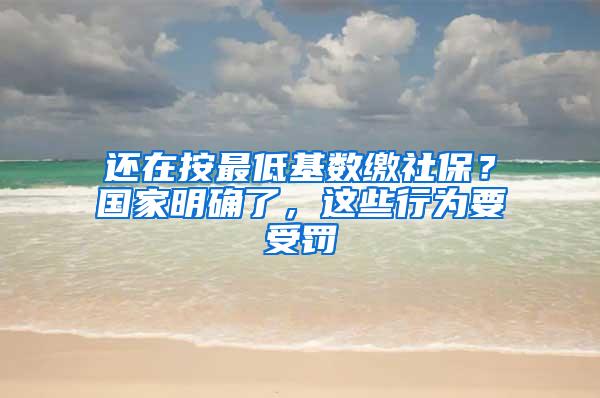 还在按最低基数缴社保？国家明确了，这些行为要受罚