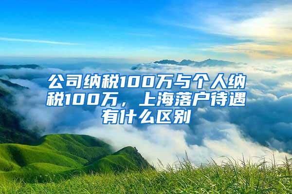 公司纳税100万与个人纳税100万，上海落户待遇有什么区别