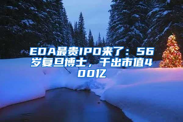 EDA最贵IPO来了：56岁复旦博士，干出市值400亿