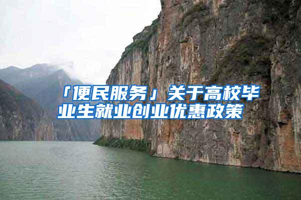 「便民服务」关于高校毕业生就业创业优惠政策