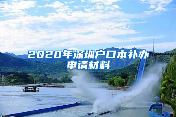 2020年深圳户口本补办申请材料