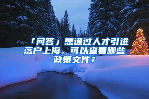 「问答」想通过人才引进落户上海，可以查看哪些政策文件？