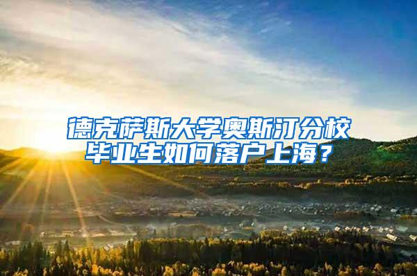 德克萨斯大学奥斯汀分校毕业生如何落户上海？