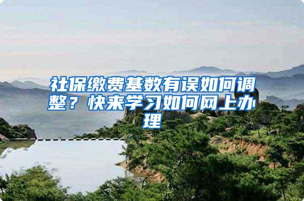 社保缴费基数有误如何调整？快来学习如何网上办理→