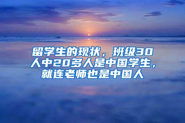 留学生的现状，班级30人中20多人是中国学生，就连老师也是中国人