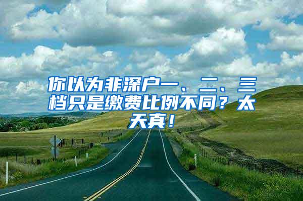 你以为非深户一、二、三档只是缴费比例不同？太天真！