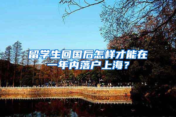 留学生回国后怎样才能在一年内落户上海？