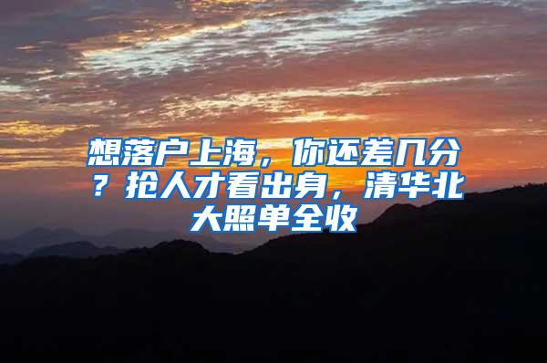 想落户上海，你还差几分？抢人才看出身，清华北大照单全收
