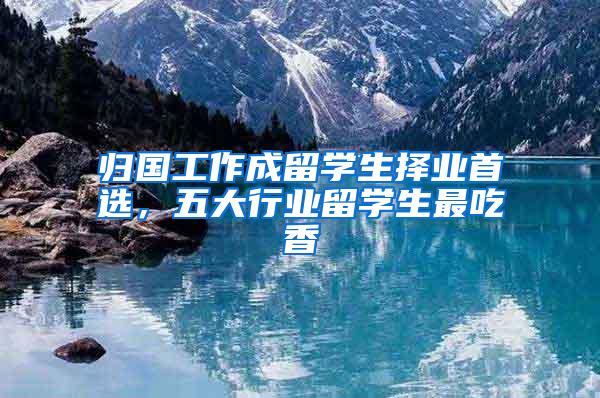 归国工作成留学生择业首选，五大行业留学生最吃香