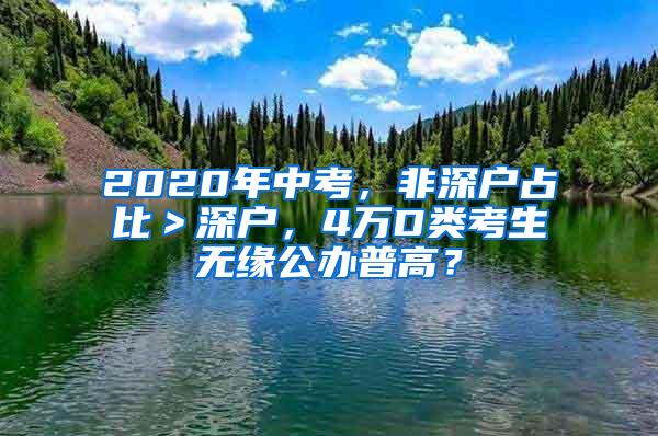 2020年中考，非深户占比＞深户，4万D类考生无缘公办普高？