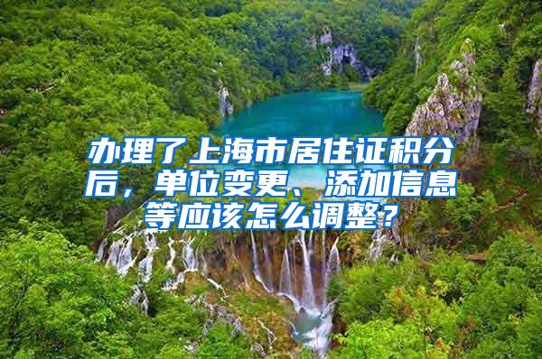 办理了上海市居住证积分后，单位变更、添加信息等应该怎么调整？