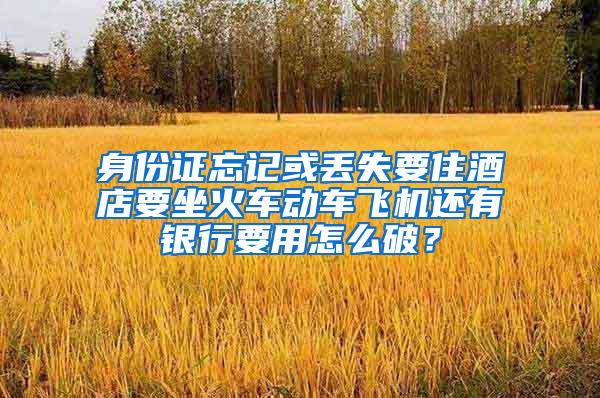 身份证忘记或丢失要住酒店要坐火车动车飞机还有银行要用怎么破？
